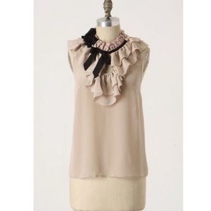 Anthropologie Floreat Chilled Ripples Shell silk